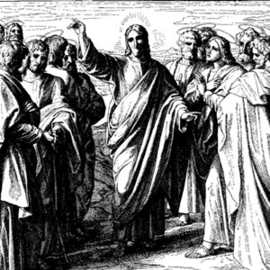 Eine Zeichnung von Jesus und seinen Jüngern