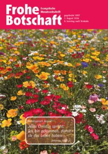 Zeitschriftencover mit einer bunten Blumenwiese als Titelbild